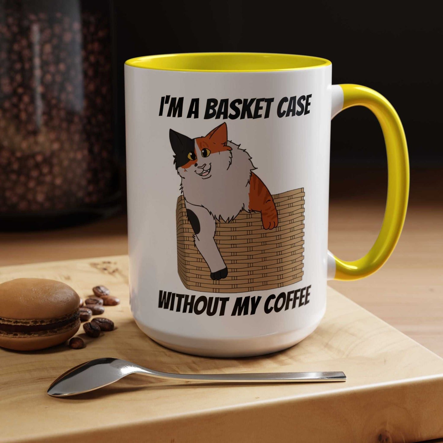 Funny Coffee Mug - Basket Case Cat