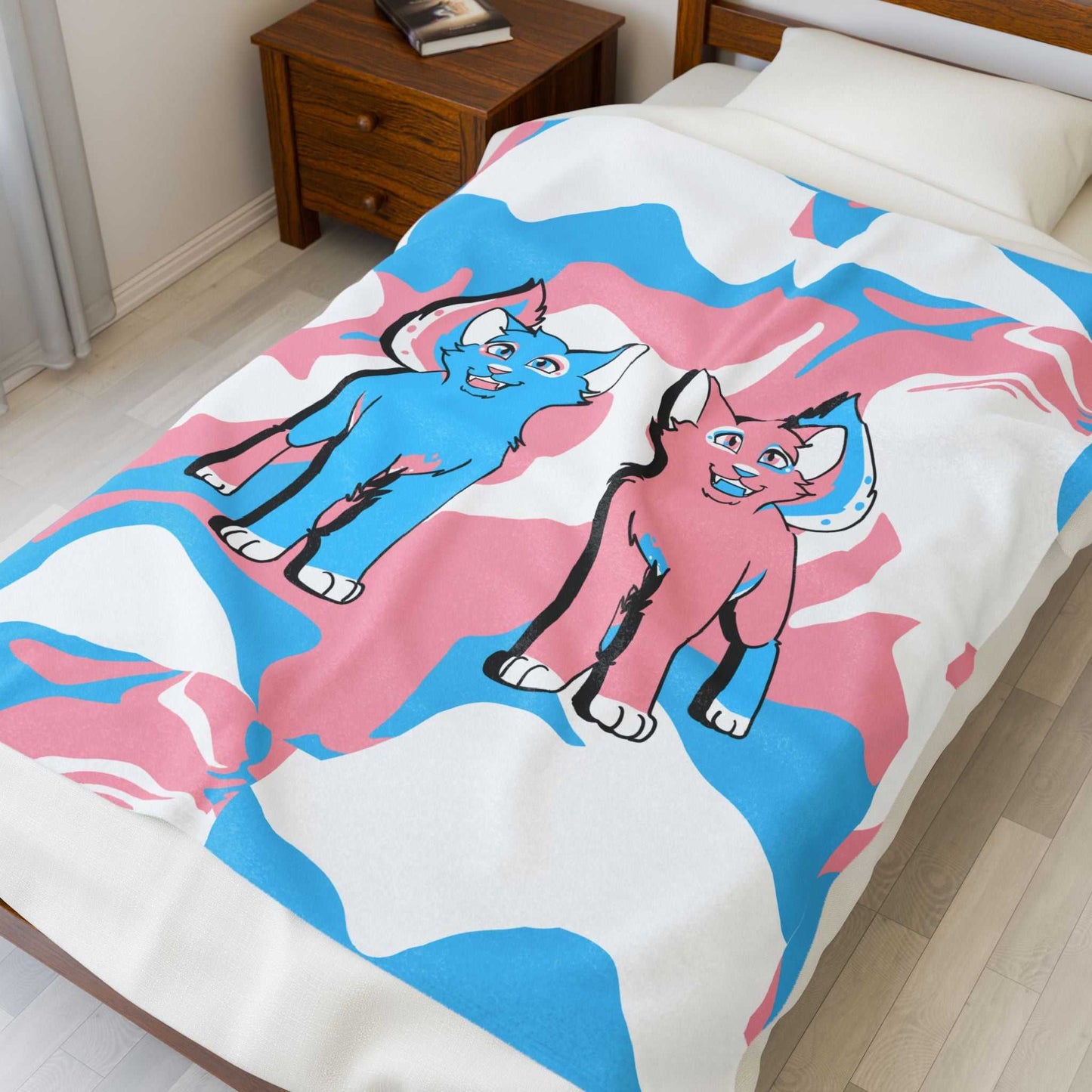 Transgender Pride Cat Throw Blanket