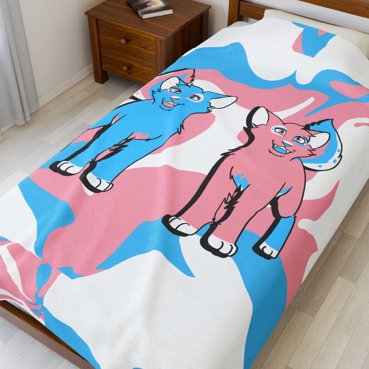 Transgender Pride Cat Throw Blanket