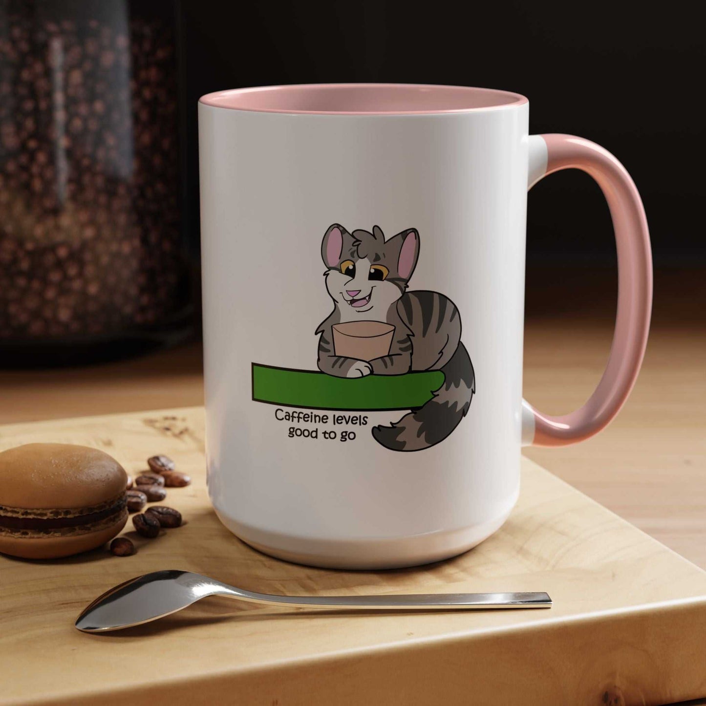 Funny Cat Coffee Mug- Caffeine Levels