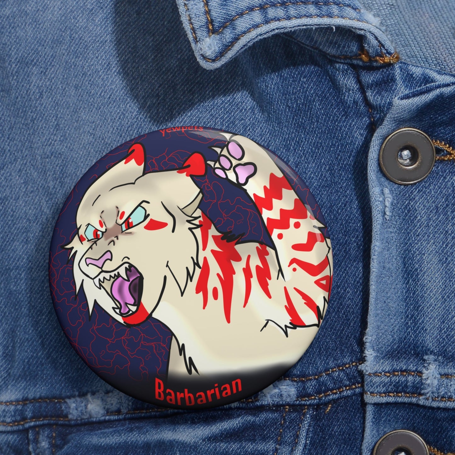 Cat Dnd Barbarian Button