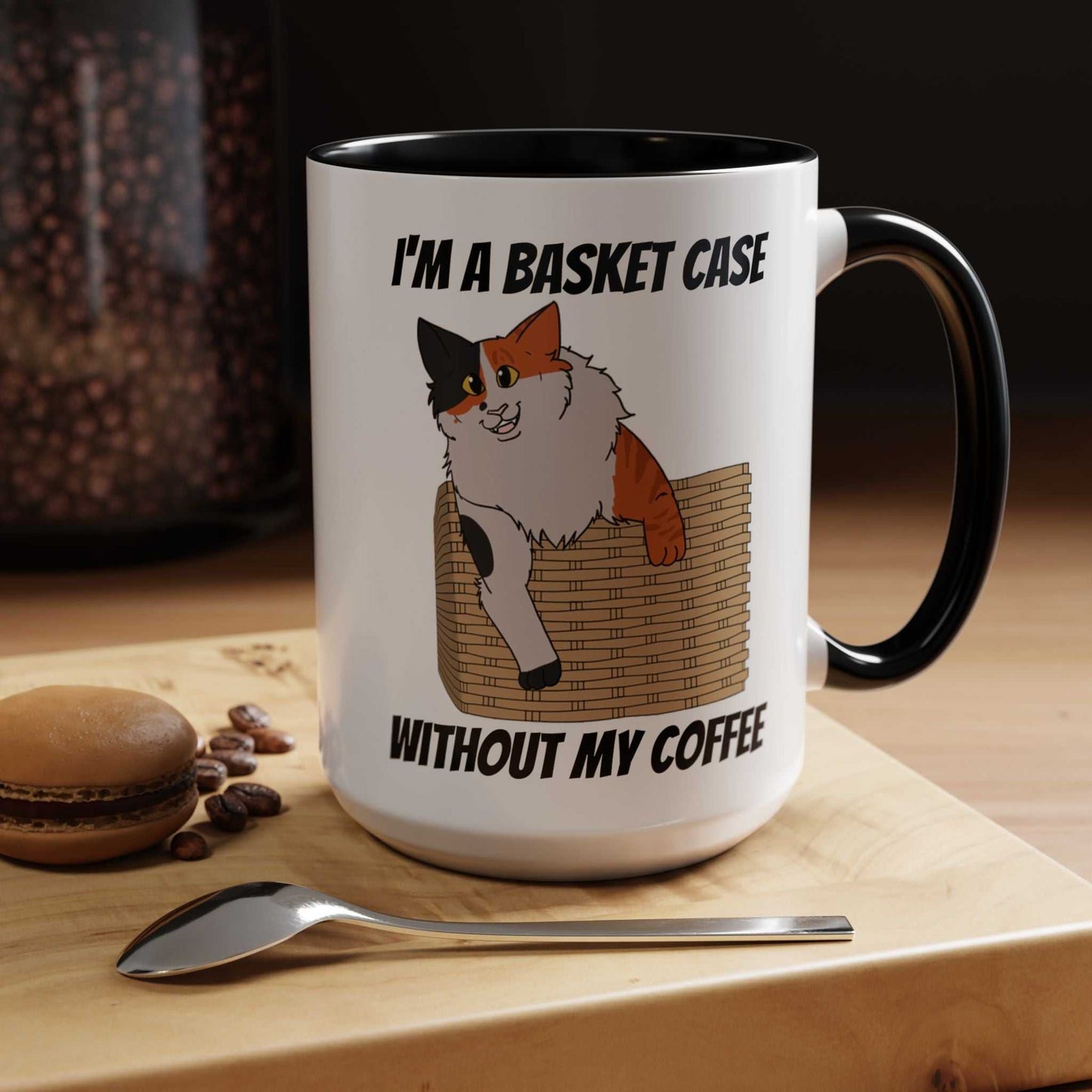Funny Coffee Mug - Basket Case Cat