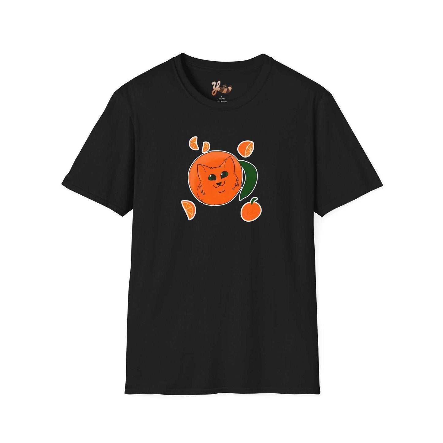 Orange Cat T-Shirt — black