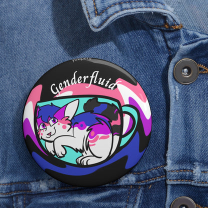 Genderfluid Pride Button