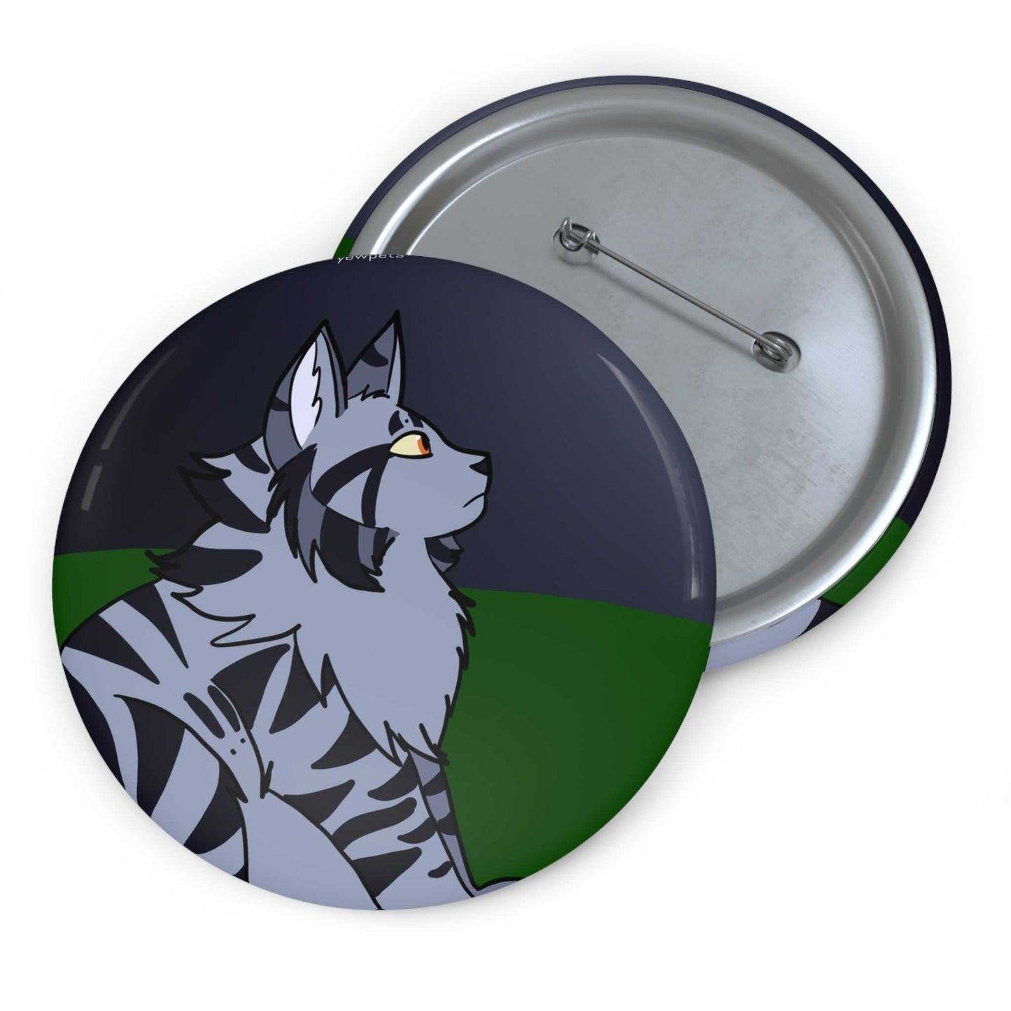 Grey Tabby Pinback Button