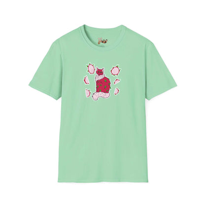 Dragonfruit Cat T-Shirt - lime green
