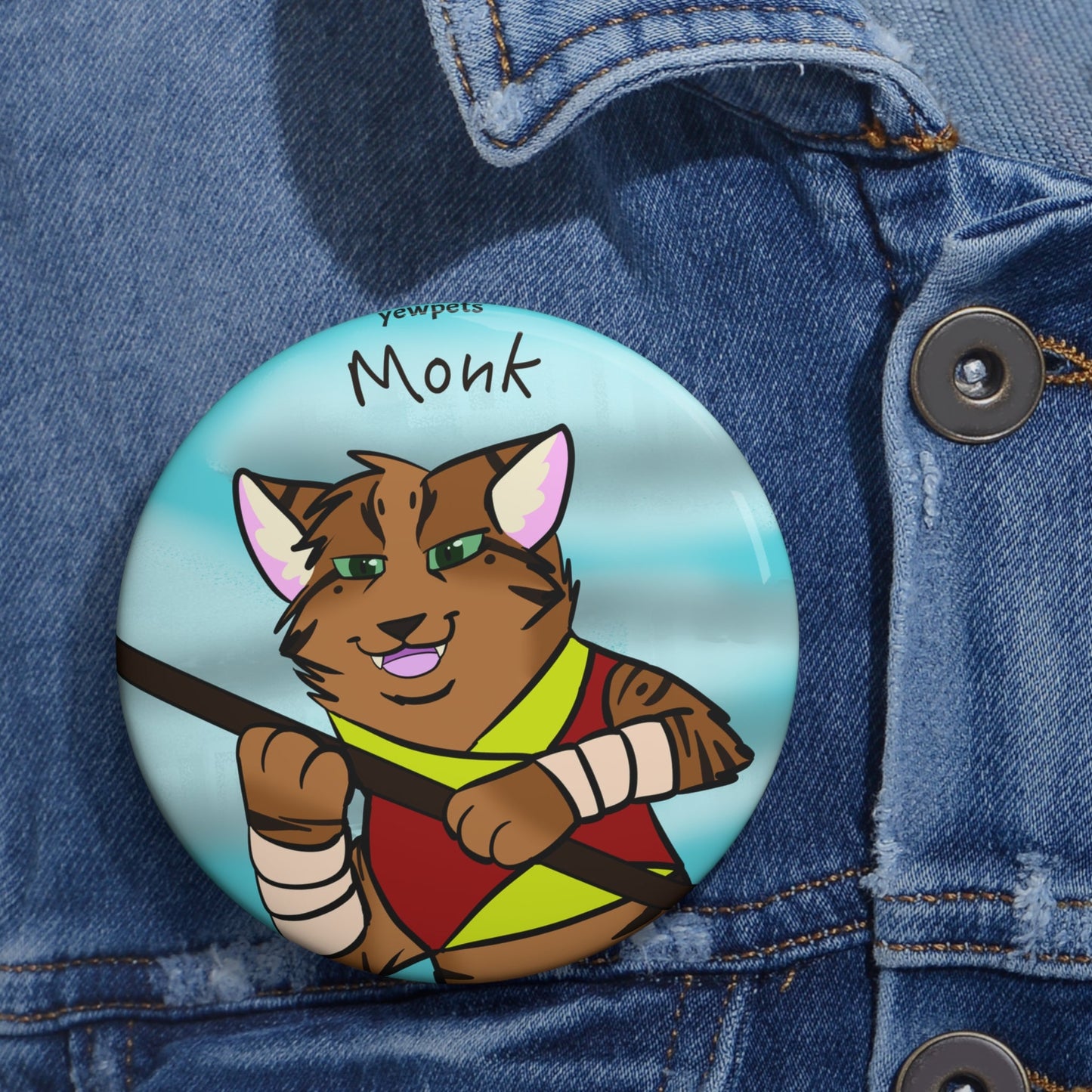 Cat Monk Dnd Button