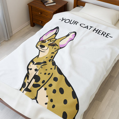 Custom Cat Blanket - Personalized Pet Portrait Gift (Bust)