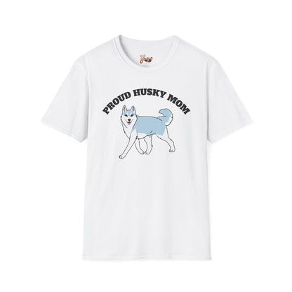 Husky Mom T-Shirt- Silver