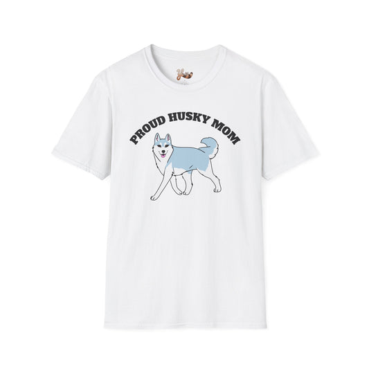 Husky Mom T-Shirt- Silver