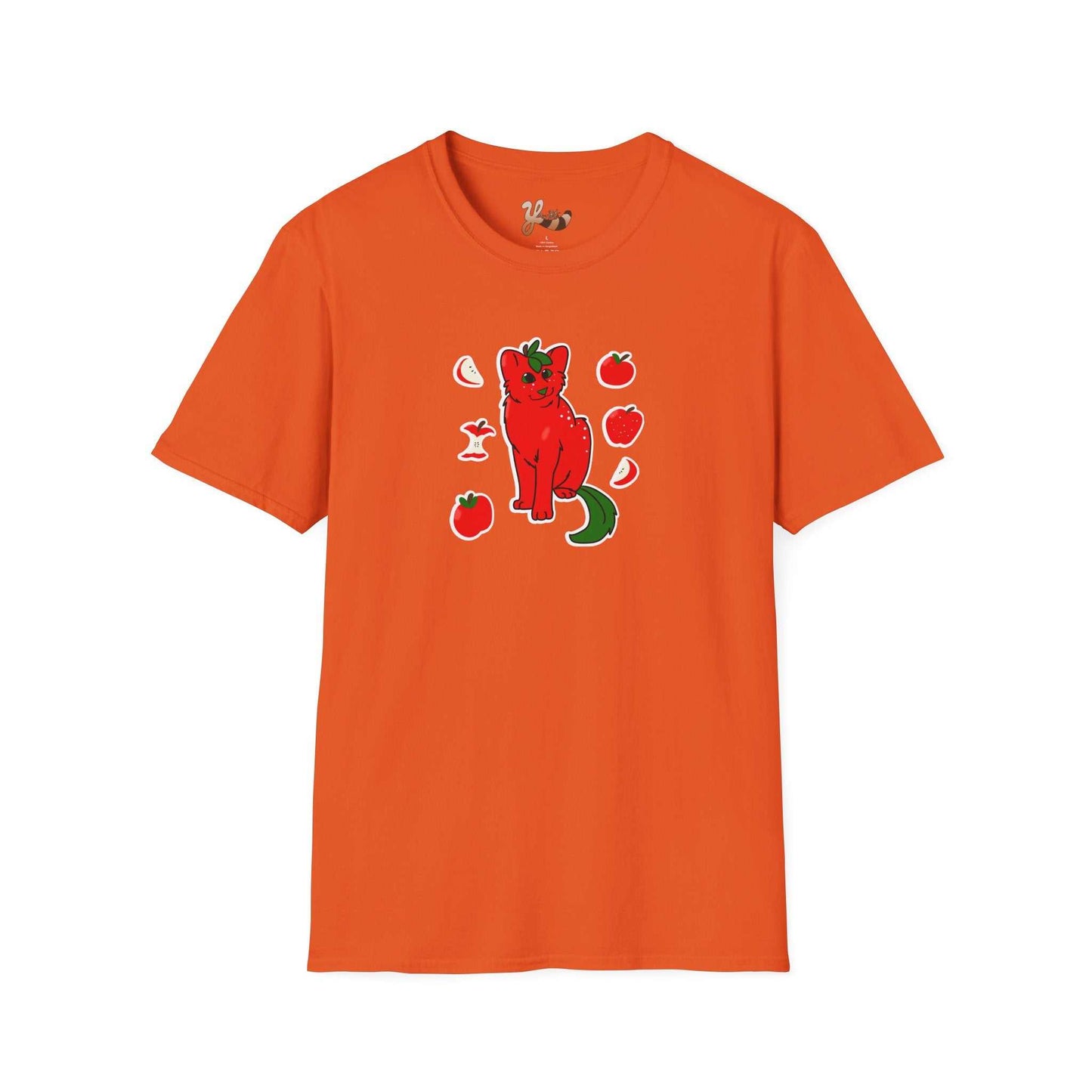 Apple Cat T-Shirt orange — Cute Feline Fruit Graphic Tee