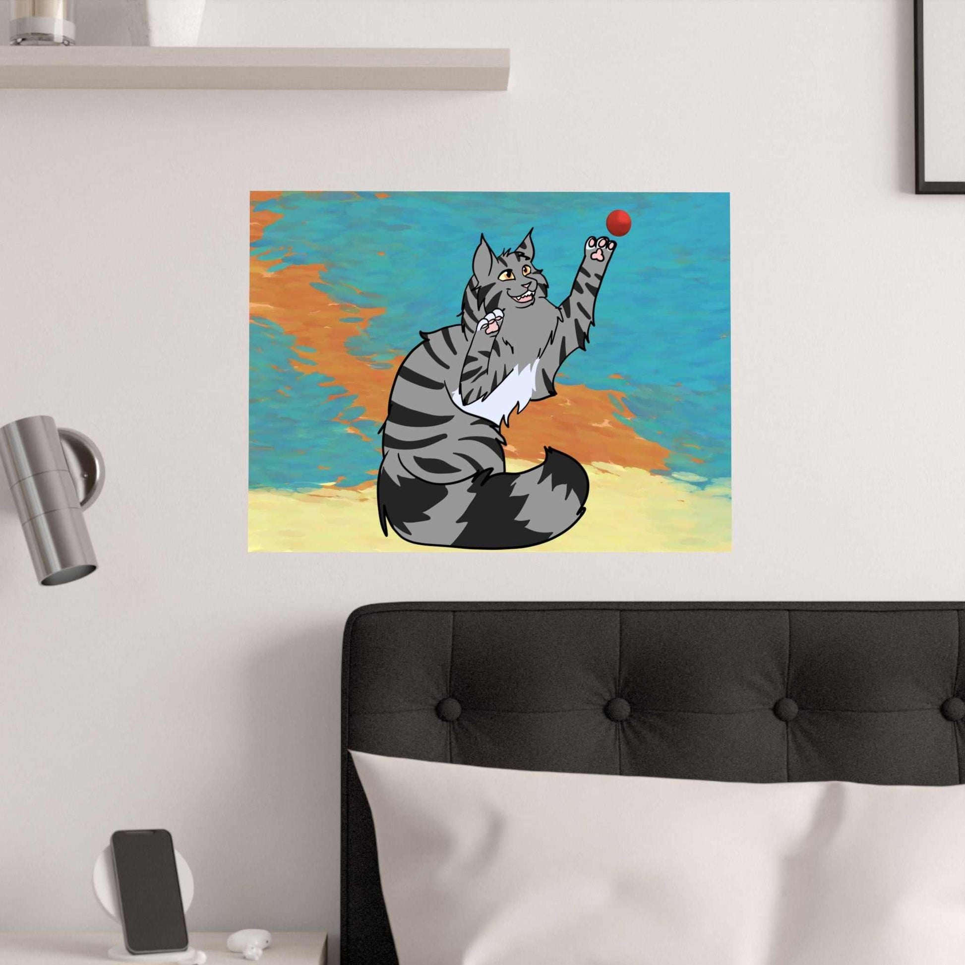 Pouncing Cat Poster