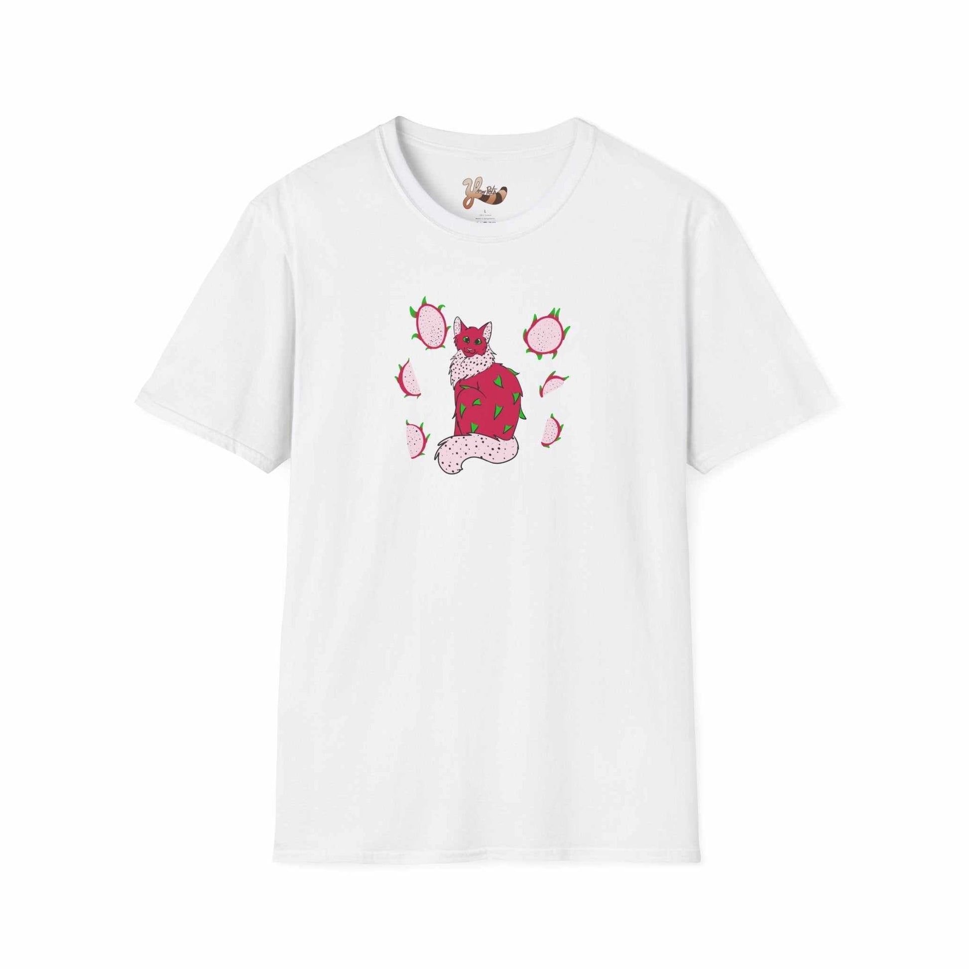 Dragonfruit Cat T-Shirt - white