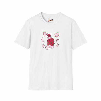 Dragonfruit Cat T-Shirt - white
