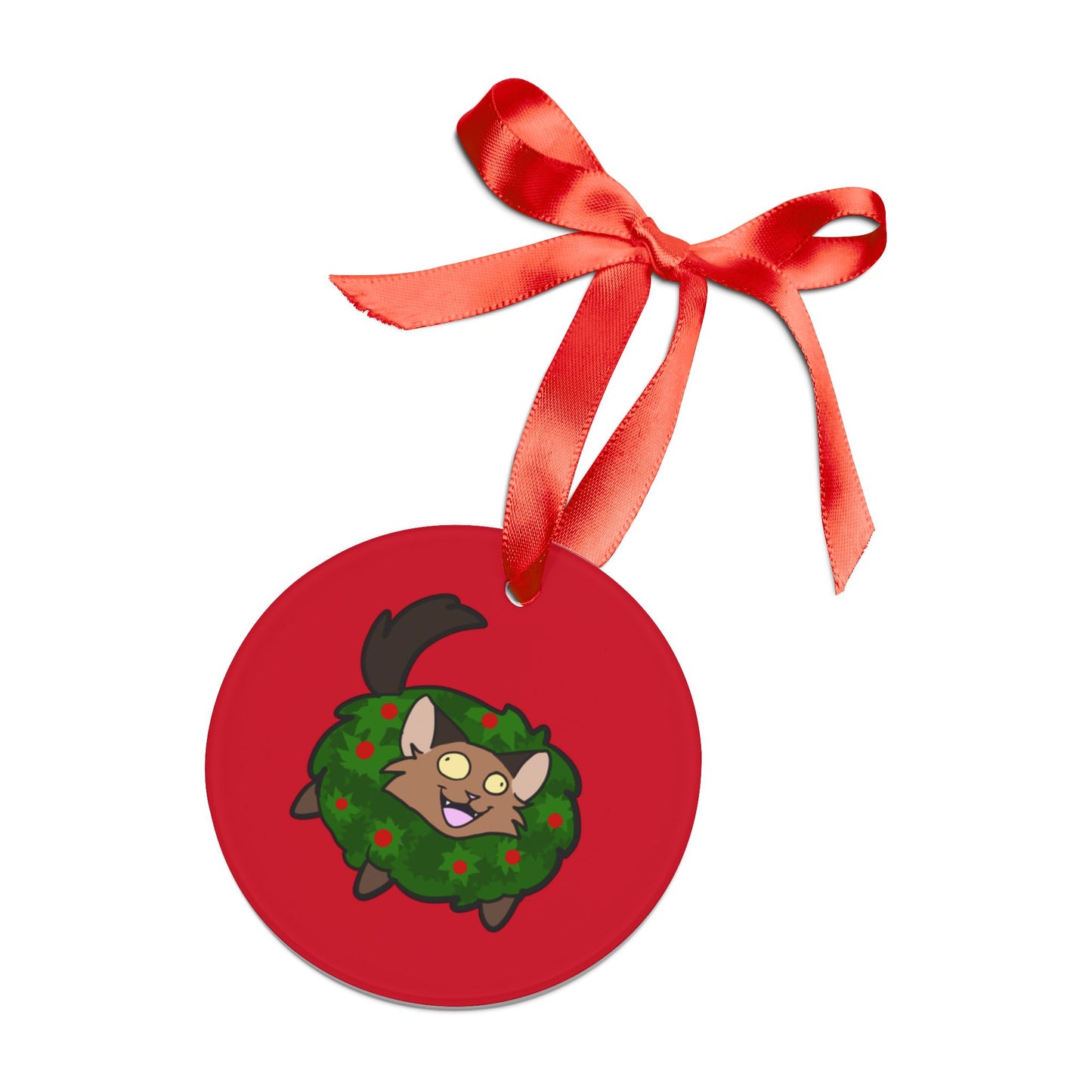 Christmas Wreath Cat Acrylic Ornament