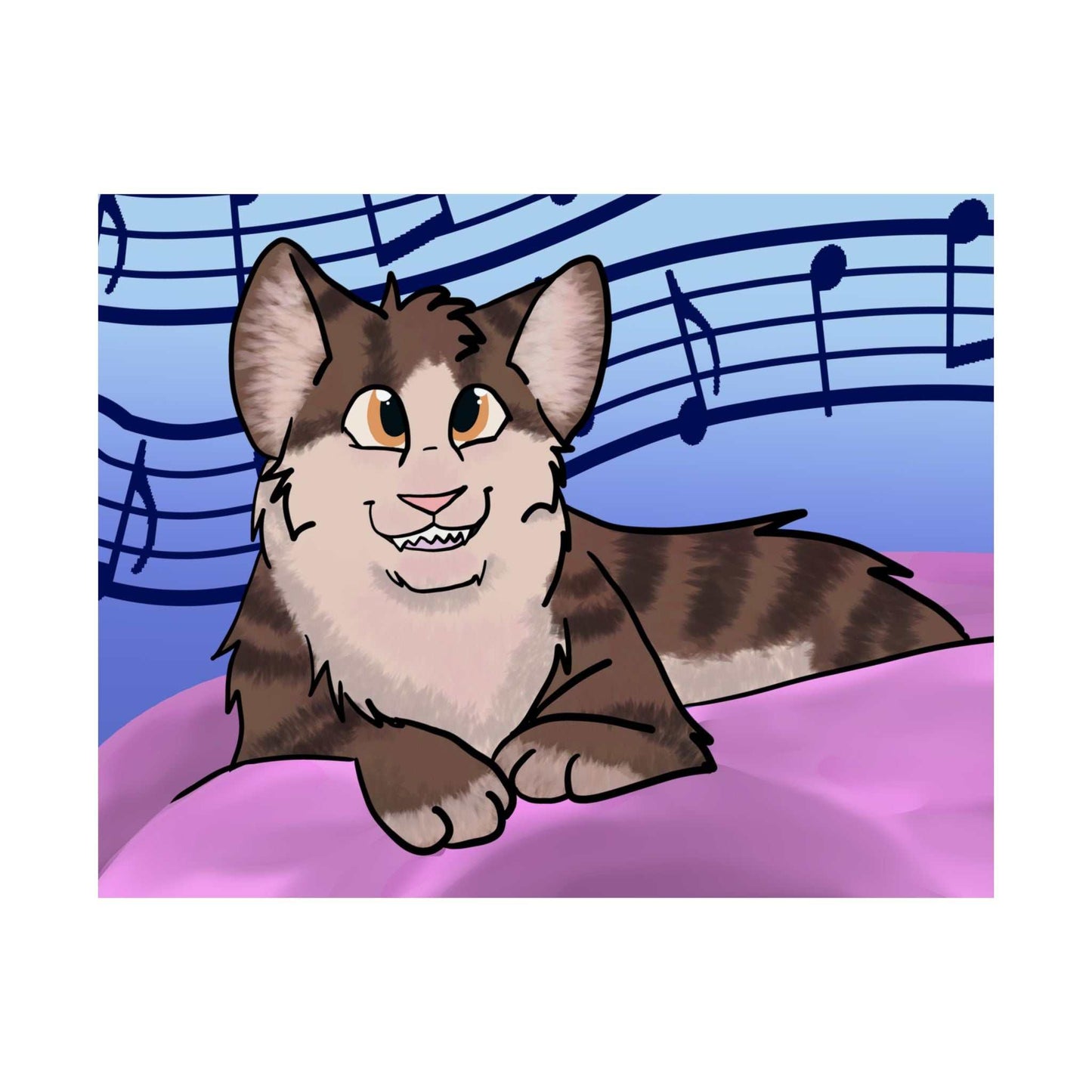 Music Cat Satin Poster