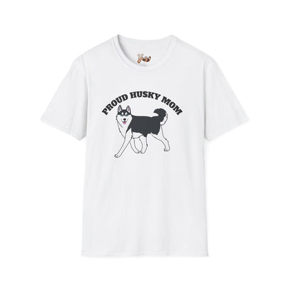 Proud Husky Mom T-Shirt- Black