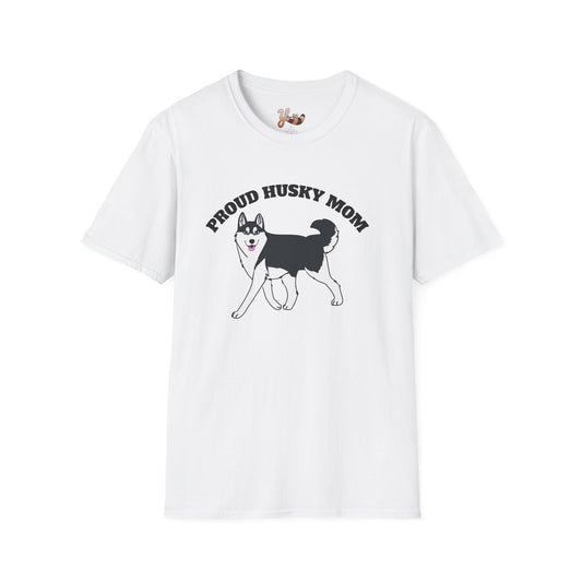 Proud Husky Mom T-Shirt- Black