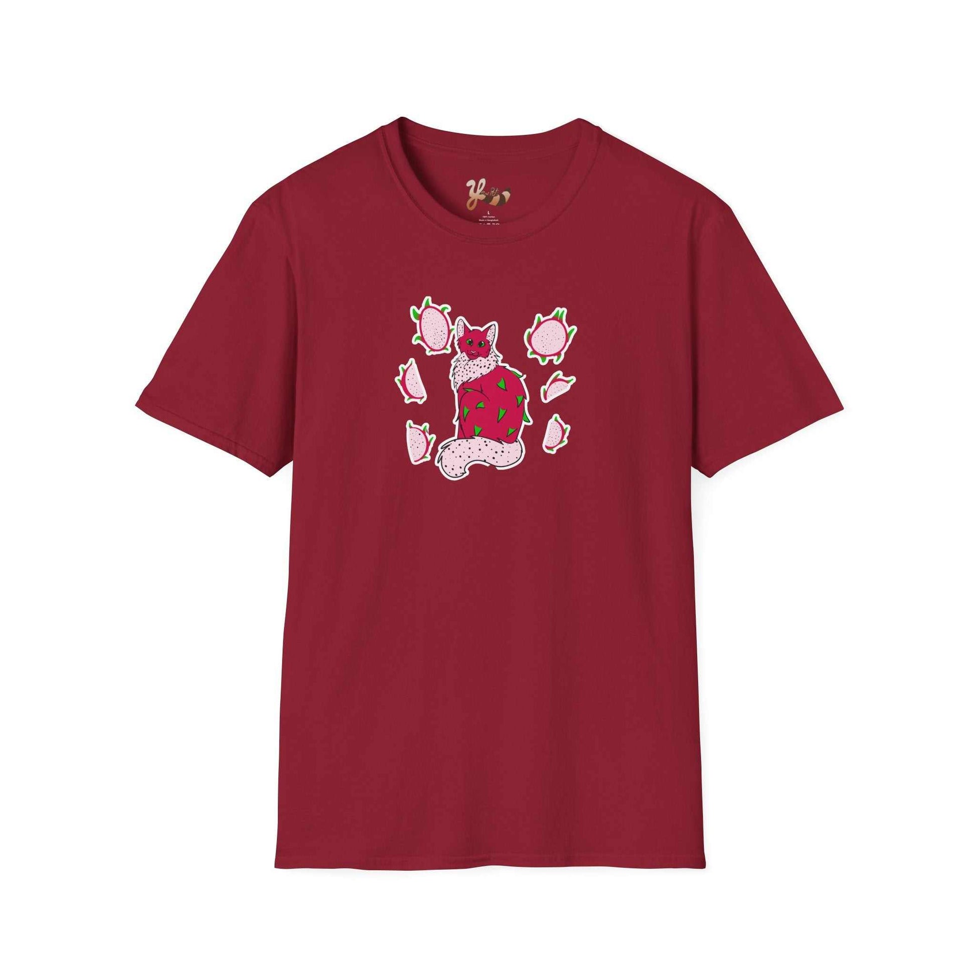 Dragonfruit Cat T-Shirt - red