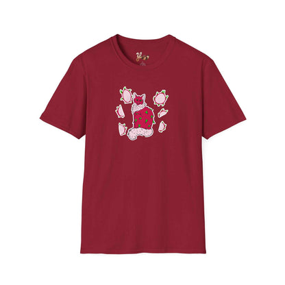 Dragonfruit Cat T-Shirt - red