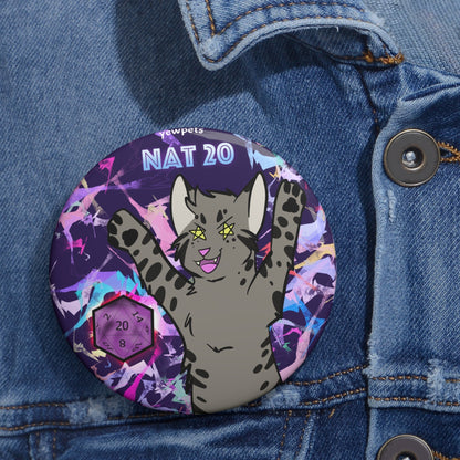 Nat 20 Dnd button- cat