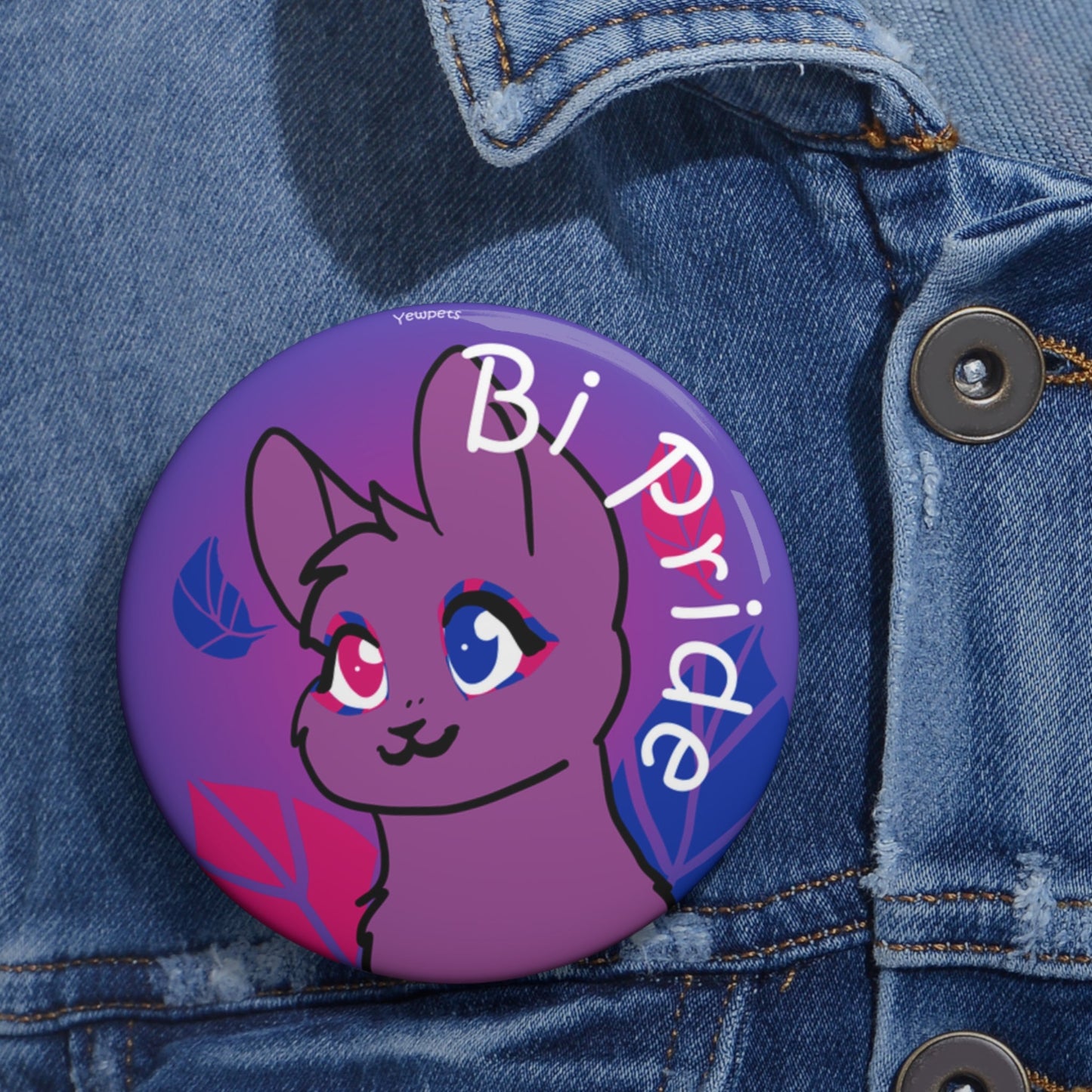 Bisexual pride pinback button