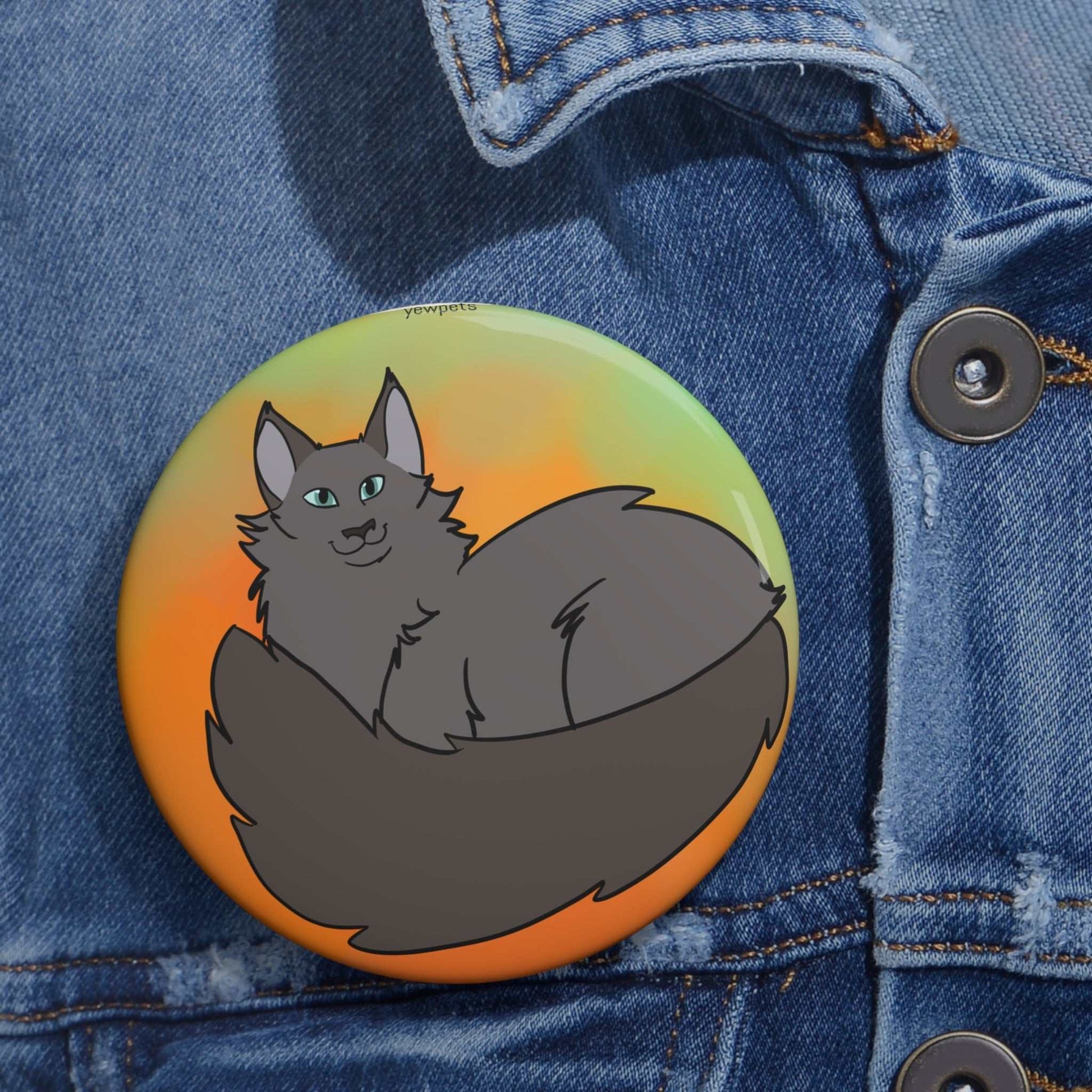 Grey Cat Button