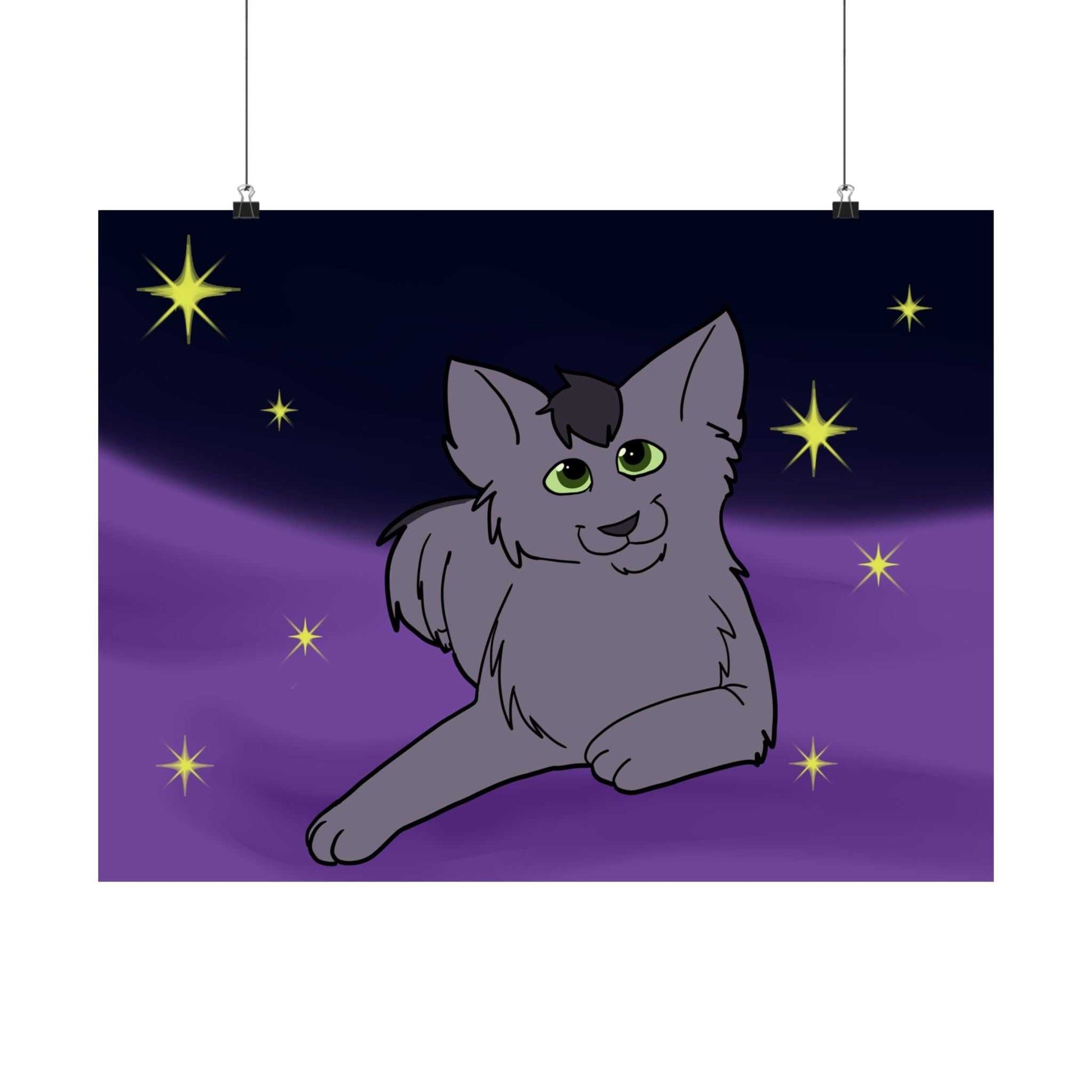 Starry Cat Poster 