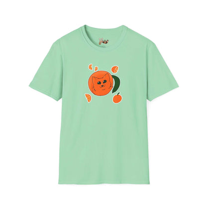 Orange Cat T-Shirt — lime green