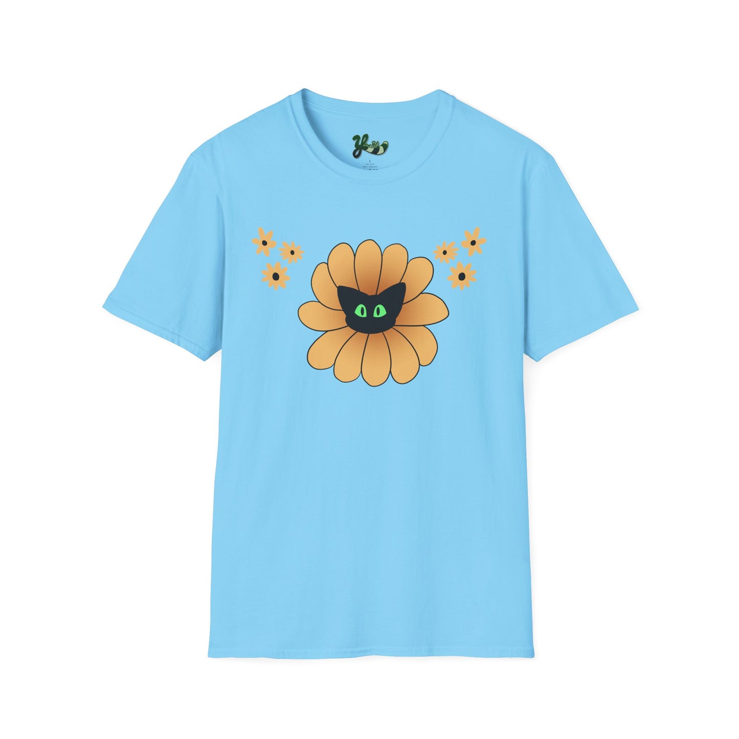 Black Cat Sunflower T-Shirt