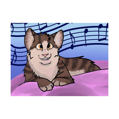 Music Cat Satin Poster
