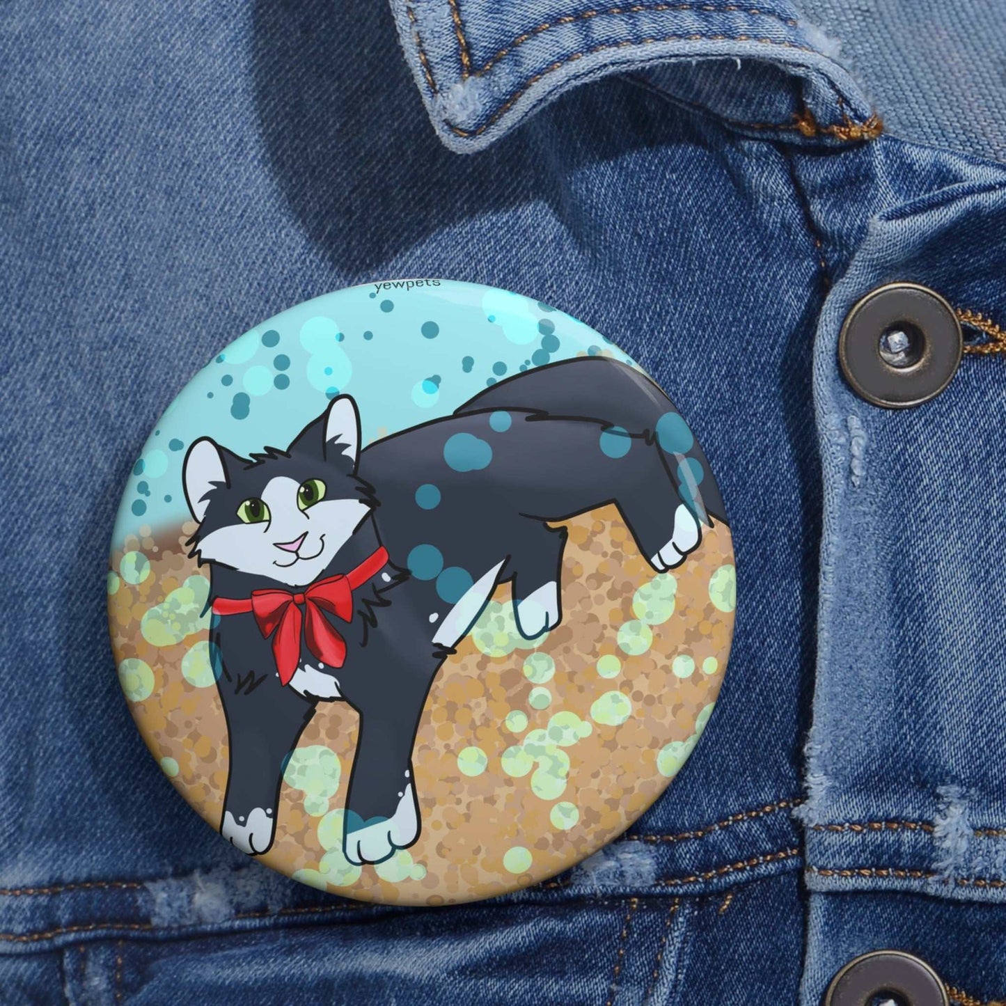 Tuxedo Cat Button