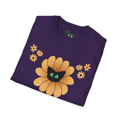 Black Cat Sunflower T-Shirt