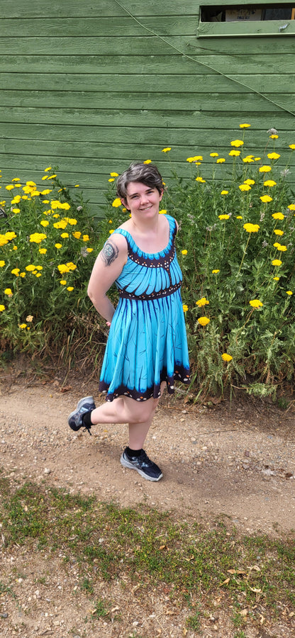 Blue Morpho Butterfly Dress- Light Design