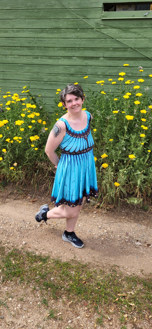 Blue Morpho Butterfly Dress- Light Design
