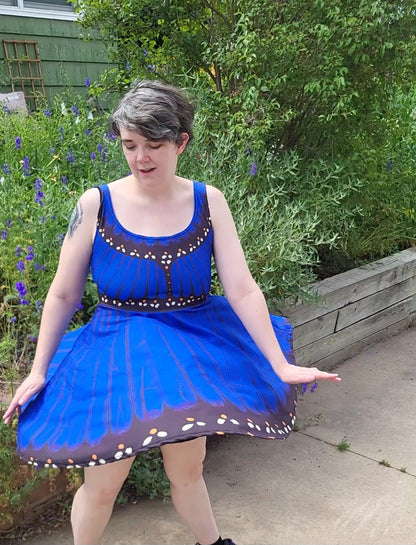 Blue Morpho Butterfly Dress- Natural design