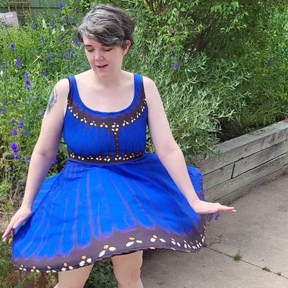 Blue Morpho Butterfly Dress- Natural design