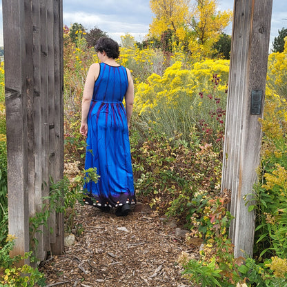 Blue Morpho dress- Sleeveless maxi