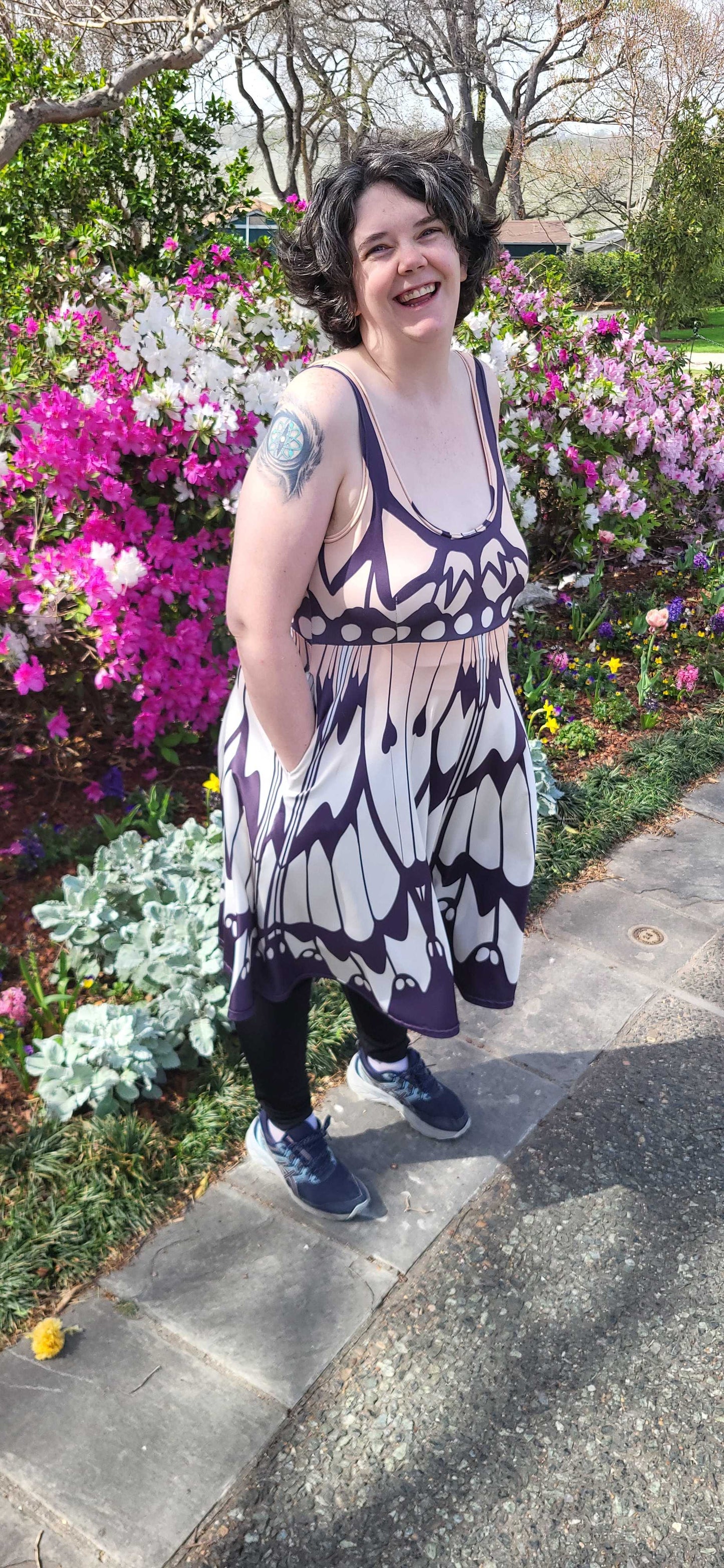 White Tree Nymph Sleeveless Skater Dress