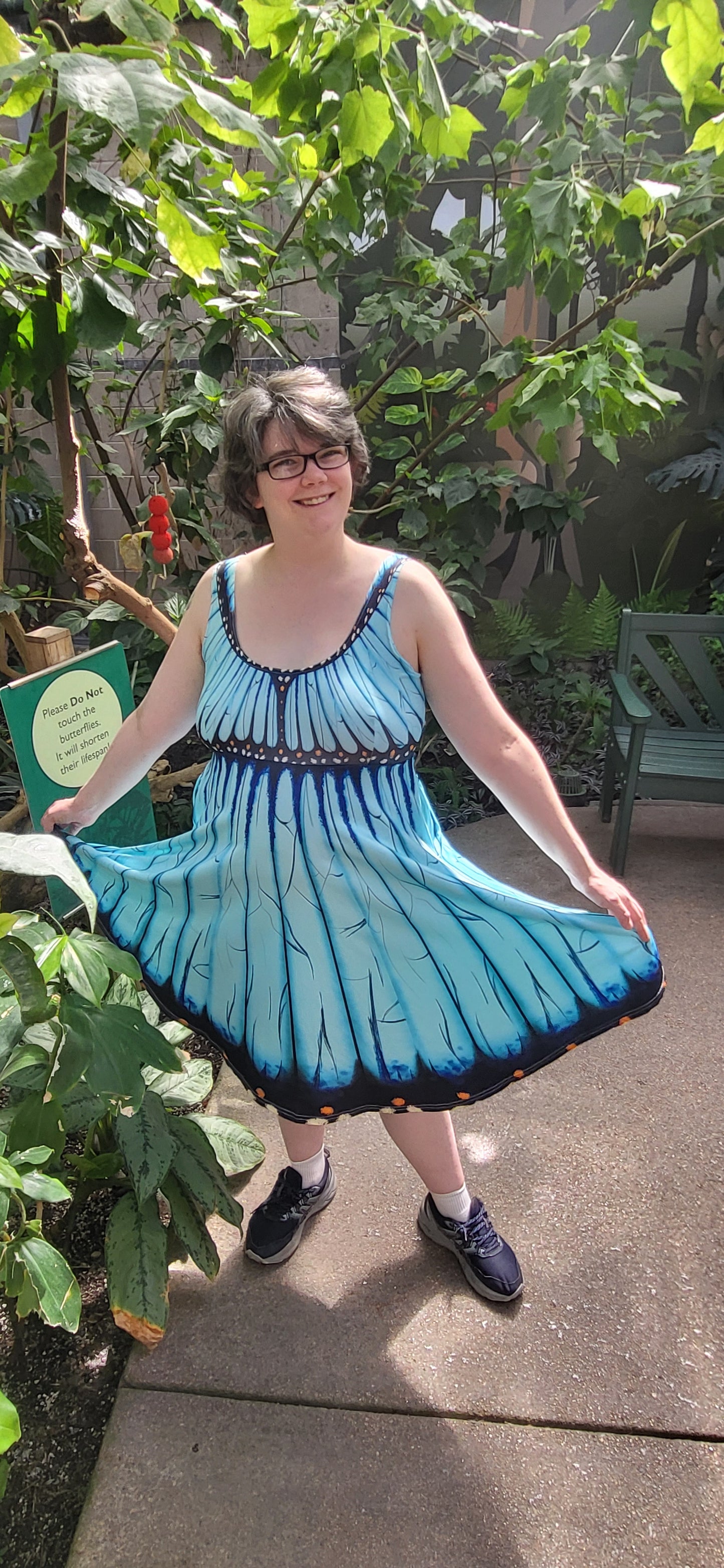 Light Blue Morpho Dress-  Sleeveless Skater Dress
