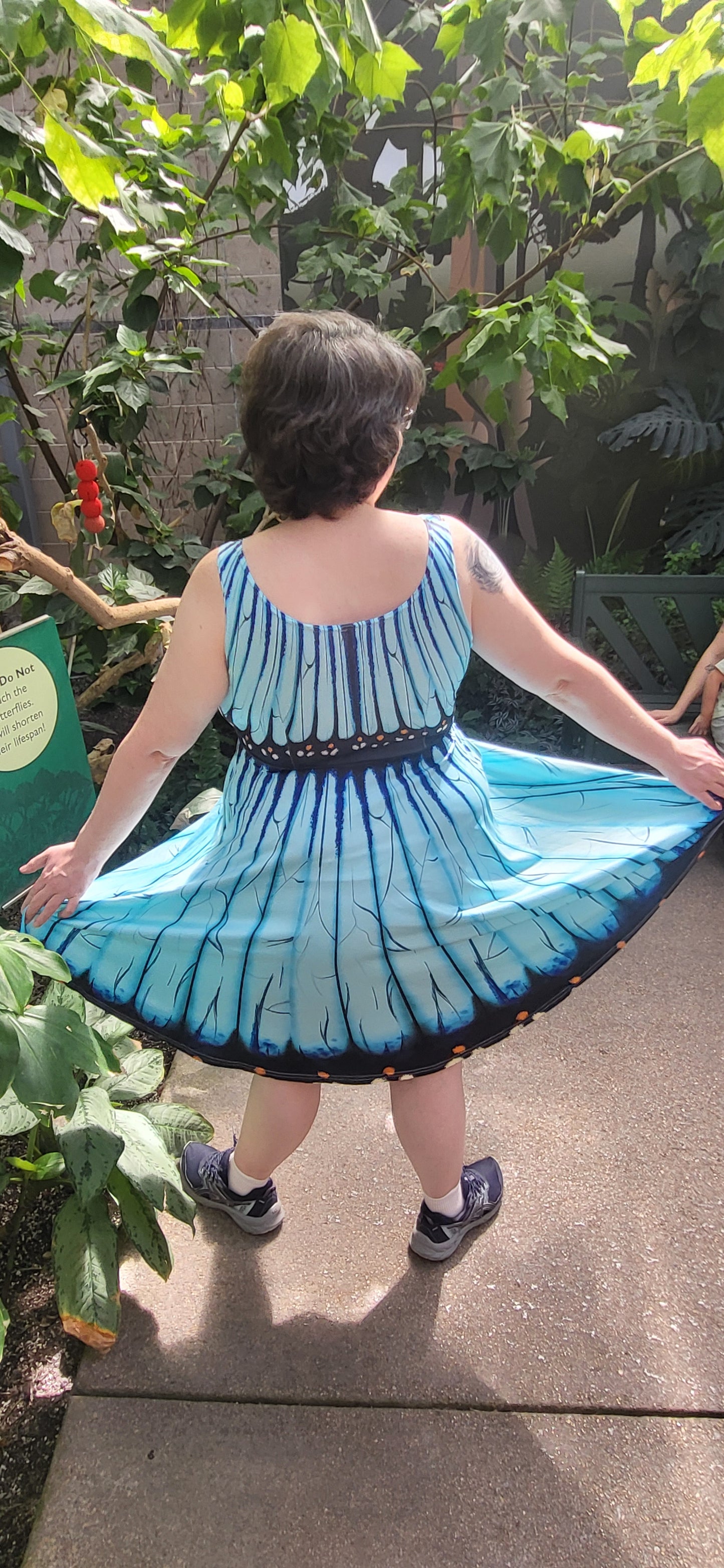 Light Blue Morpho Dress-  Sleeveless Skater Dress