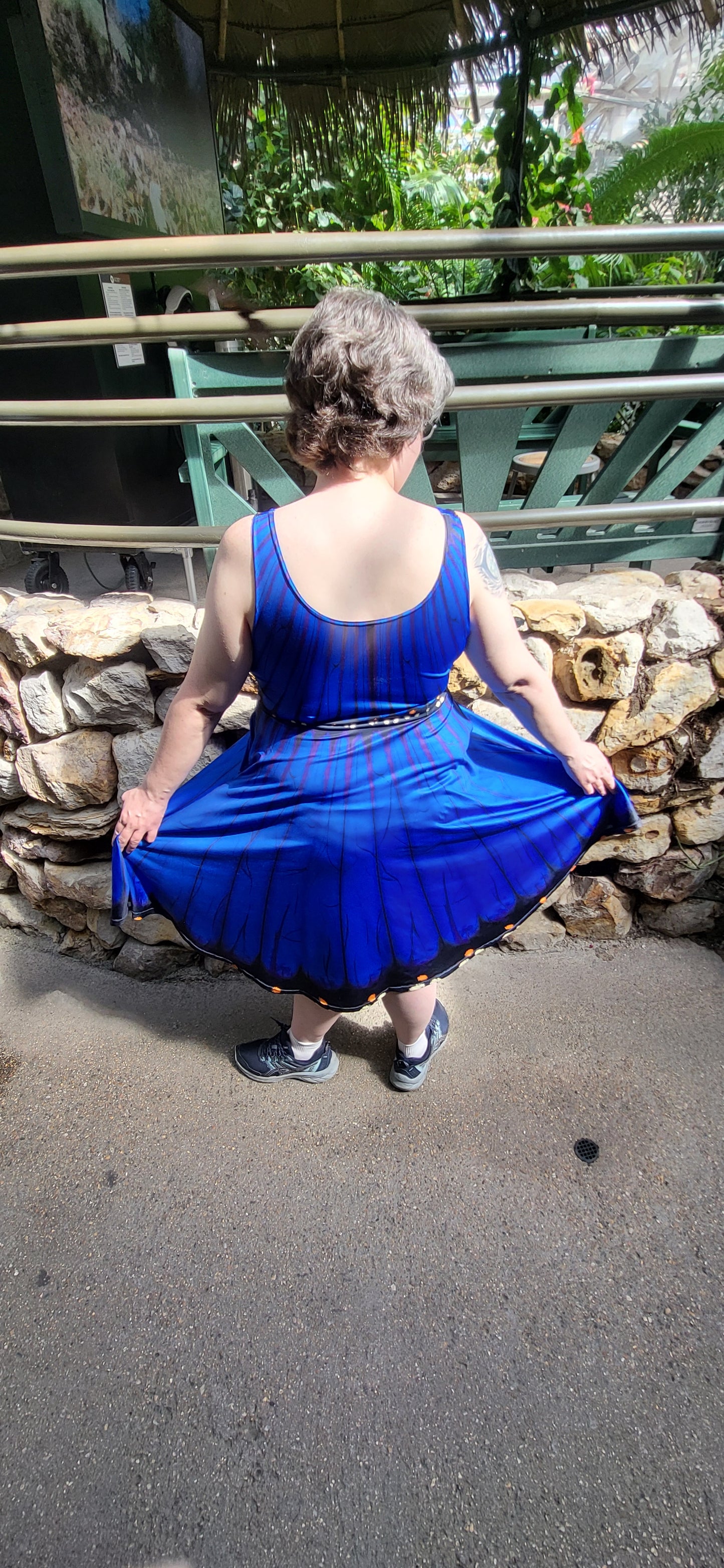 Blue Morpho Sleeveless Skater Dress