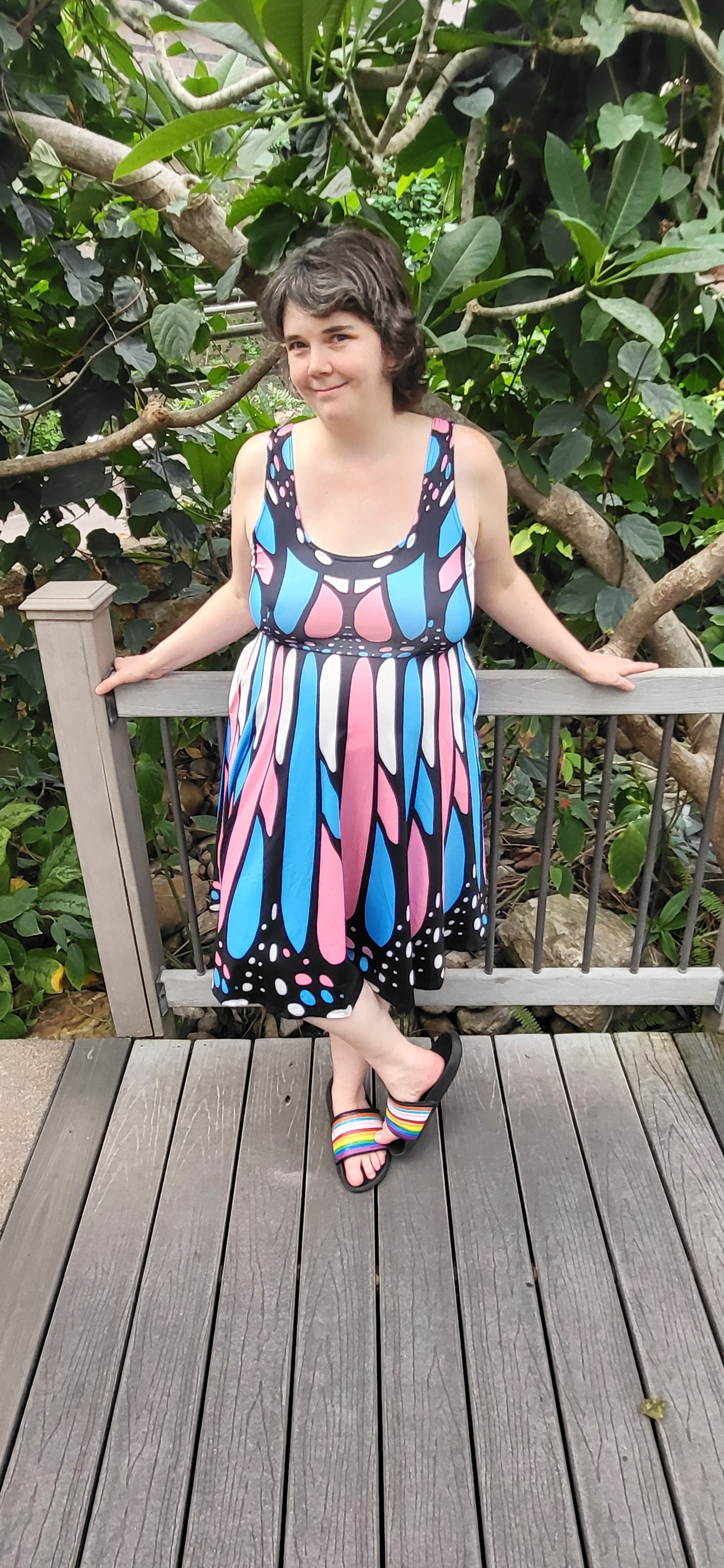 Trans pride dress- black lines