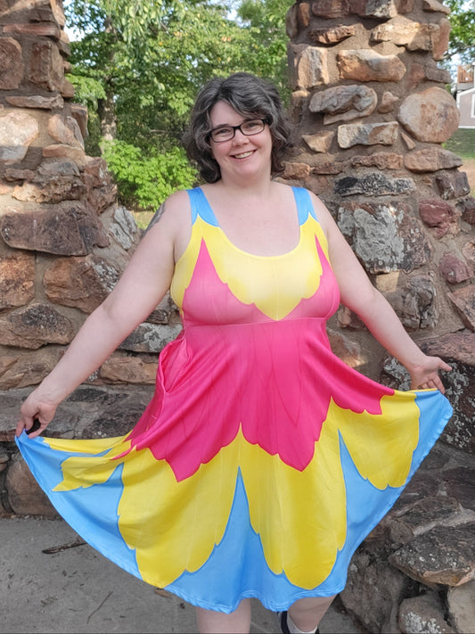 Pansexual pride dress- skater dress