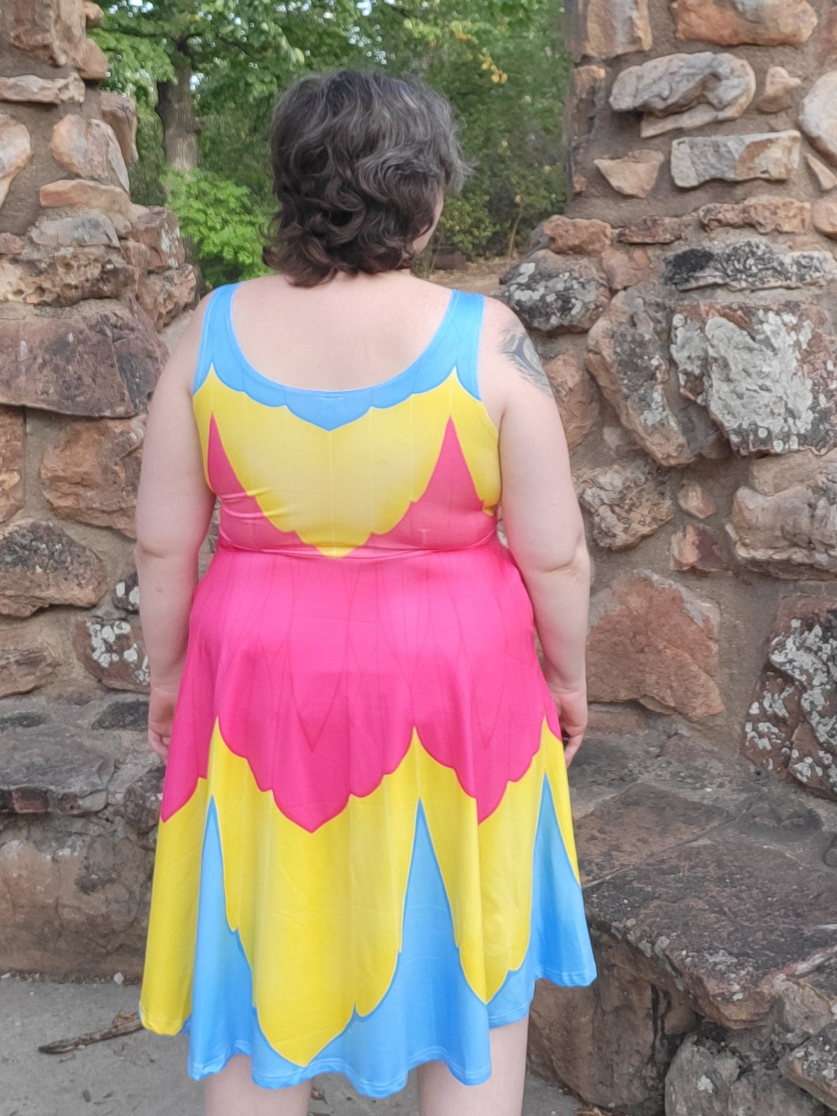 Pansexual pride dress- skater dress