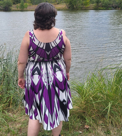 Asexual pride dress- skater dress
