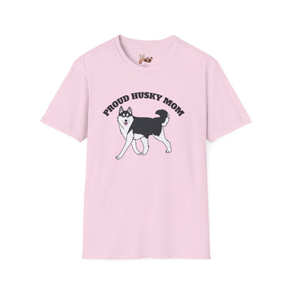 Proud Husky Mom T-Shirt- Black