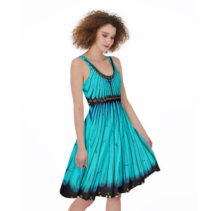 Light Blue Morpho Sleeveless Skater Dress
