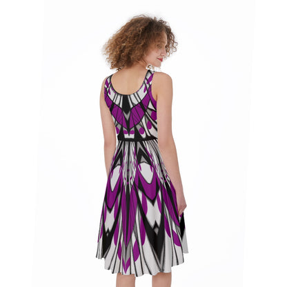 Asexual pride dress- skater dress