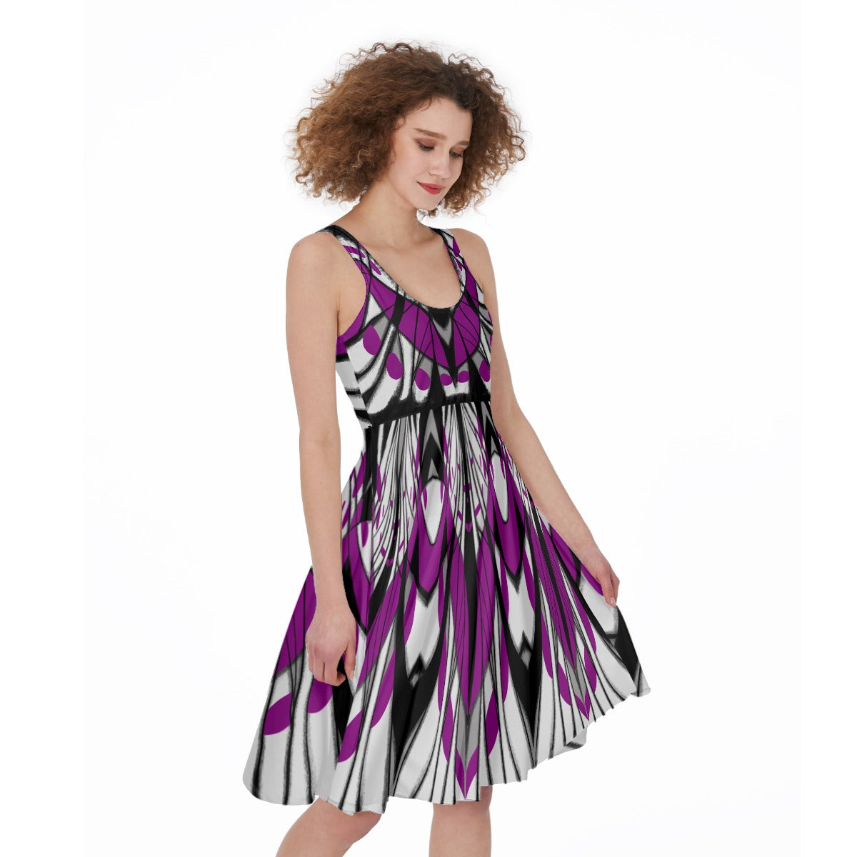 Asexual pride dress- skater dress